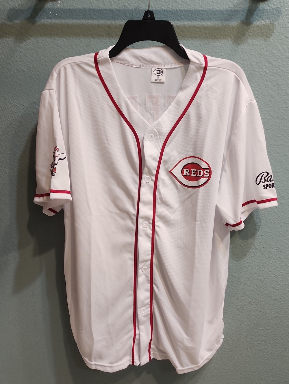 Cincinnati Reds Spencer Steer Men’s White Baseball Jersey Size XL